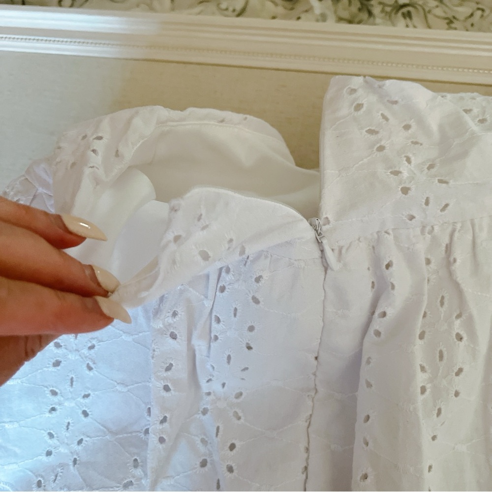 L. A. Hearts XS skirt mini white eyelet embroidered ruffle - Picture 7 of 11